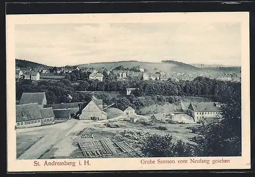 AK St. Andreasberg i. H., Grube Samson vom Neufang gesehen, Bergbau