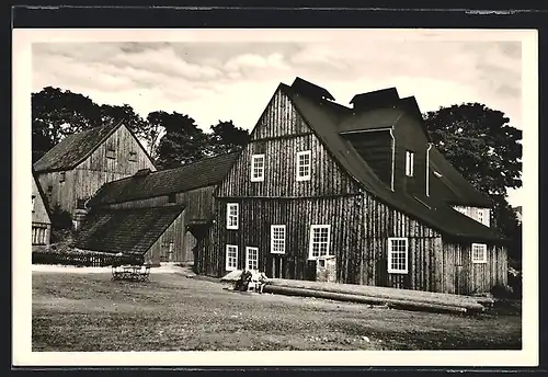 AK St. Andreasberg /Harz, Silbererzgrube Samson, Schachtgebäude mit Radstube und Seildrift