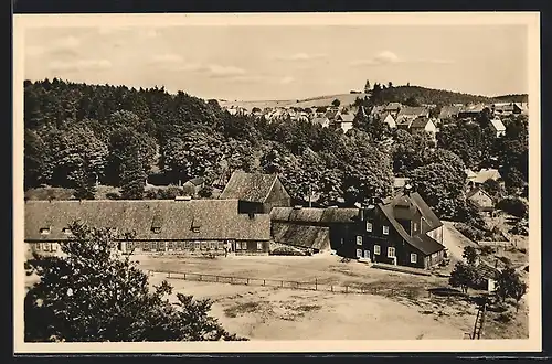 AK St. Andreasberg /Harz, Silbererzbergwerk Samson mit Blick auf den Ort