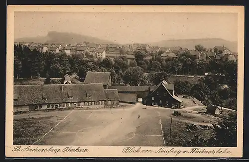 AK St. Andreasberg / Oberharz, Blick vom Neufang mit Wintereisbahn