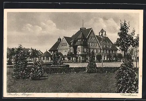 AK Grube Marga, Gasthaus mit Strasse und Anlagen