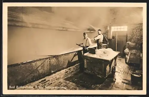 AK Bad Rothenfelde, Arbeiter bei der Salzgewinnung im Salzbergwerk