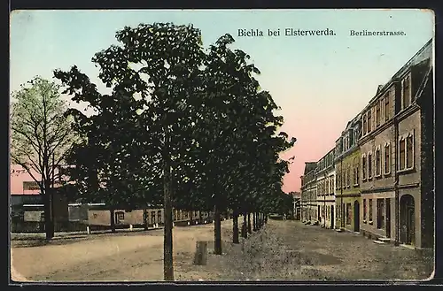 AK Biehla b. Elsterwerda, Partie aus der Berlinerstrasse
