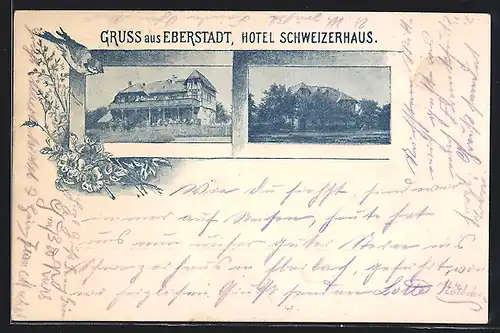 AK Eberstadt, Blick auf das Hotel Schweizerhaus