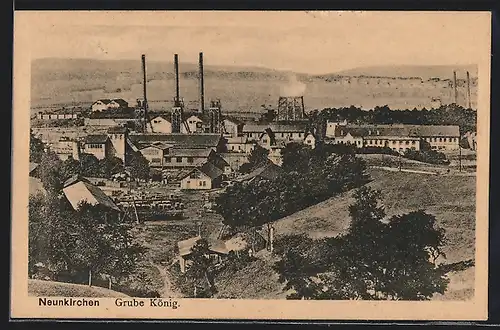 AK Neunkirchen, Anblick der Grube König, Kohle