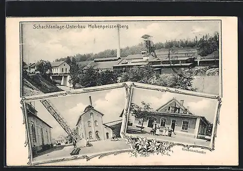 AK Hohenpeissenberg, Schachtanlage-Unterbau, Gasthaus Grubenschenke