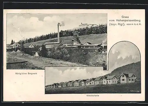 AK Hohenpeissenberg /bayr. Rigi, Königliches Bergwerk und Villenkolonie