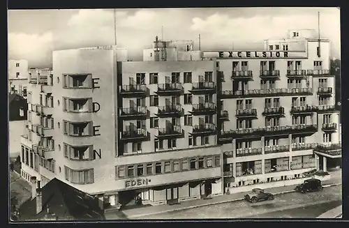 AK Piestany, Hotely Eden a Excelsior aus der Vogelschau
