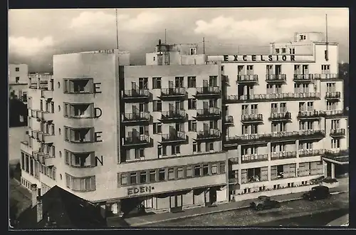 AK Piestany, Hotely Eden a Excelsior mit Strasse