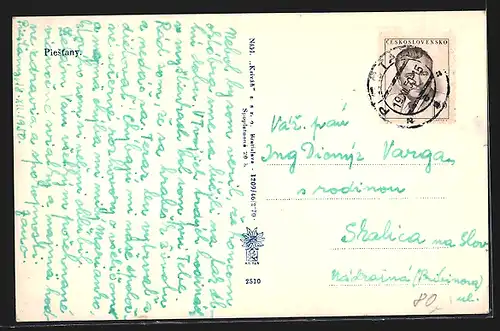 AK Piestany, Strassenpartie an der Pro Patria Heilstätte