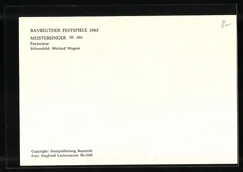 AK Bayreuth, Festspiele 1963, Meistersinger III. Akt, Festwiese