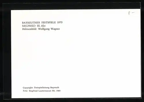 AK Bayreuth, Festspiele 1970, Siegfried III. Akt, Dame steigt empor