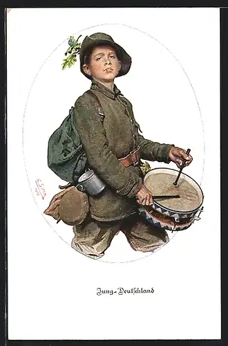 AK Jung-Deutschland, Junge in Uniform mit Trommel
