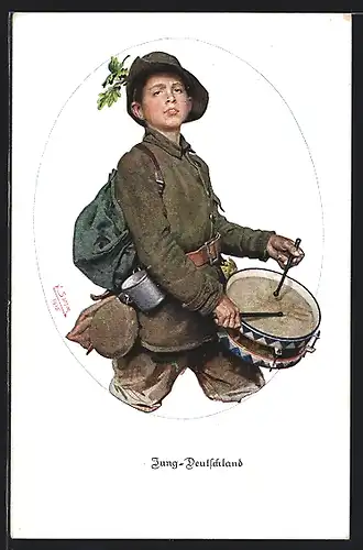 AK Jung-Deutschland, Junge in Uniform mit Trommel