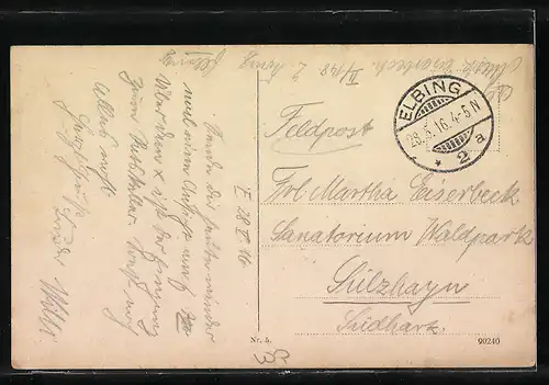 AK Elbing / Elblag, Personen auf der Friedrichstrasse