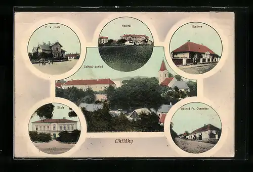 AK Okrísky, Posty, Myslivna, Obchod Fr. Oberreiter