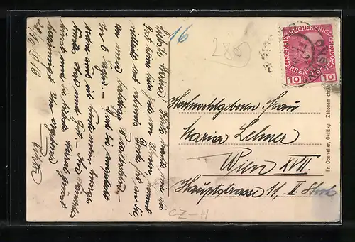 AK Okrísky, Posty, Myslivna, Obchod Fr. Oberreiter