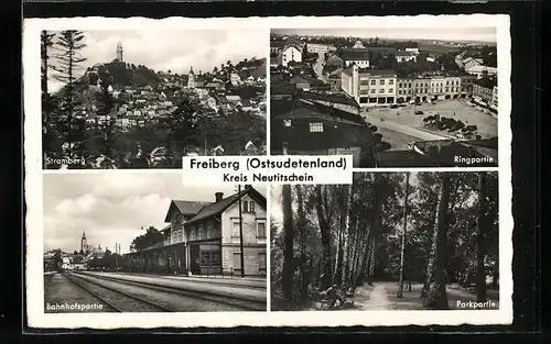 AK Freiberg, Stramberg, Bahnhof, Ringpartie, Nadrazi