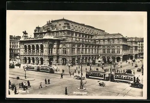 AK Wien, Staatsoper mit Strassenbahn