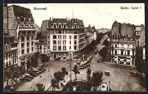 AK Bucuresti, Bulev. Carol I, Strassenbahn