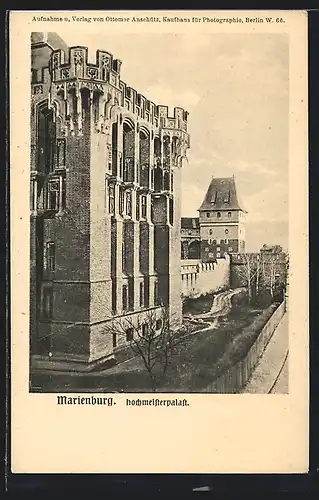 AK Marienburg, Strassenansicht des Hochmeisterpalastes