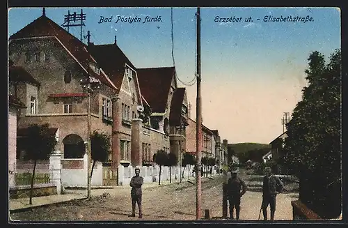 AK Bad Pöstyen-fürdö, Blick in die Elisabethstrasse