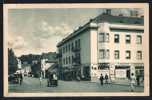 AK Bad Pistyan, Wilsonstrasse mit Geschäft