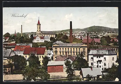 AK Warnsdorf / Varnsdorf, Teilansicht über den Ort