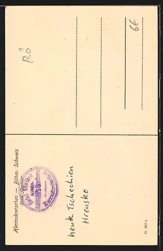 AK Herrnskretschen /Böhm. Schweiz, Hotel Günther