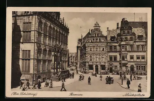 AK Bremen, Der Schütting, Marktplatz