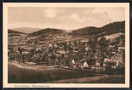 AK Hohenwiese im Riesengebirge, Panorama des Ortes