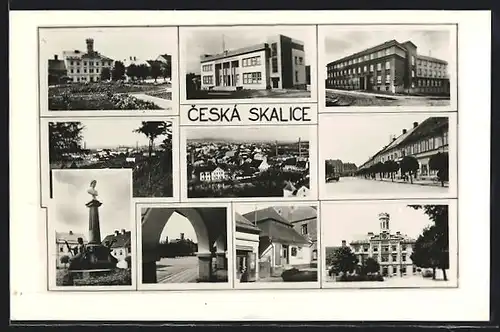 AK Ceska Skalice, Ortspartien, Denkmal, Panorama