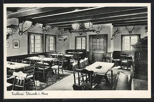 AK Altenbrak, Innenansicht vom Forsthaus Totenrode