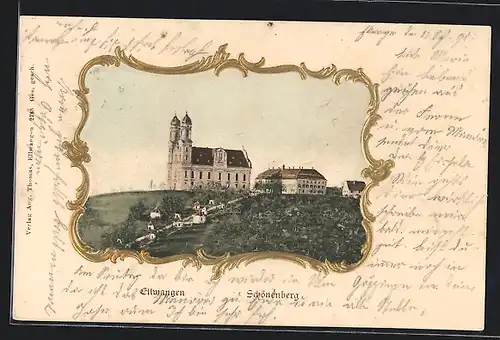 Passepartout-AK Ellwangen, Schönenberg, Kirche