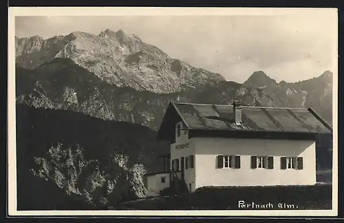 AK Garmisch, Berggasthaus Portnach Alm