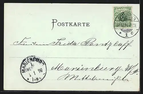 Mondschein-AK Göttingen, Rathaus und Kirche