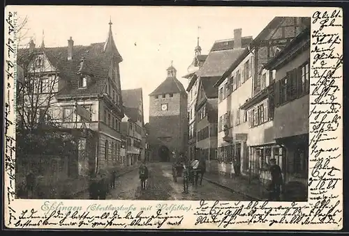 AK Esslingen, Oberthorstrasse mit Wolfsthor