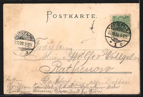 Lithographie Fürth, Partie im Stadtpark mit Kunstbrunnen