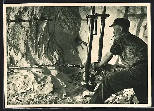 AK Kalibergbau im Harz, Bergmann mit Bohrer