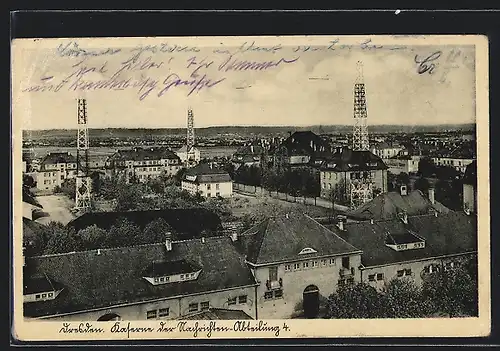 AK Dresden-Mickten, Blick auf die Kaserne der Nachrichten-Abteilung 4