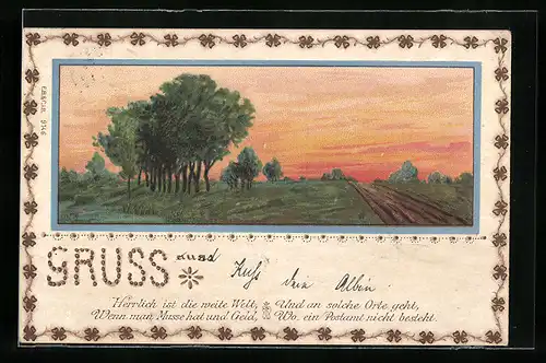 AK Landschaftspanorama, Pfingstgruss
