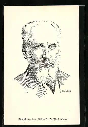 Künstler-AK Dr. Paul Förster, Mitarbeiter des Michel
