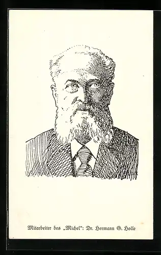 Künstler-AK Dr. Hermann G. Holle, Mitarbeiter des Michel