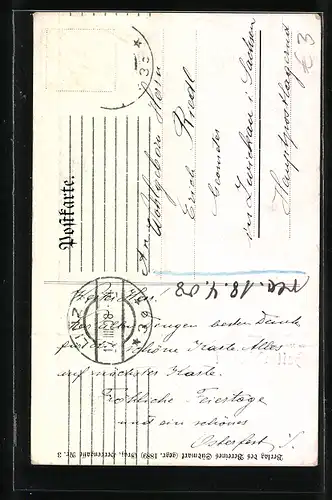 AK Heil Ostern!, Ritter zu Pferde