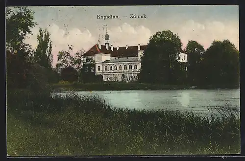 AK Kopidlno, Zámek, Blick zum Schloss