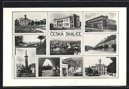 AK Ceska Skalice, Denkmal, Strassenpartie, Panorama