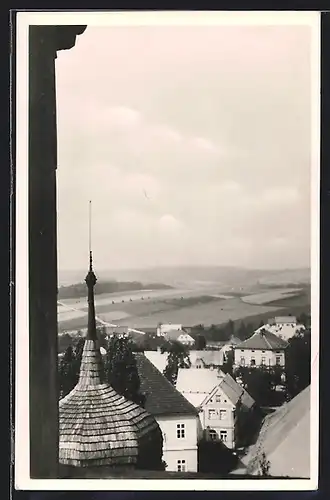 AK Klein-Horschitz, Blick über die Dächer des Ortes