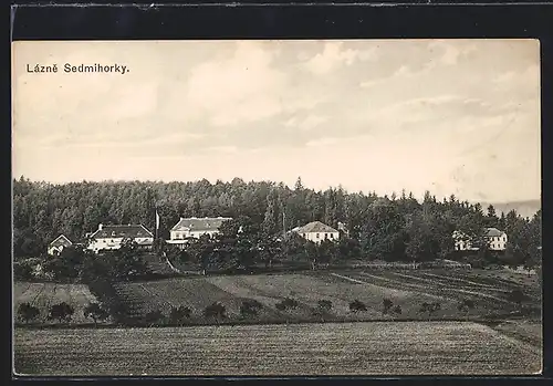 AK Lazne Sedmihorky, Teilansicht des Ortes