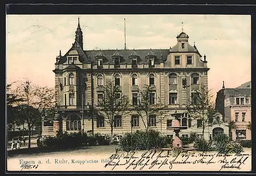 AK Essen /Ruhr, Kruppsches Hotel mit Anlage