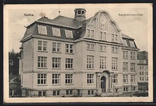 AK Gotha, Blick auf Baugewerbeschule